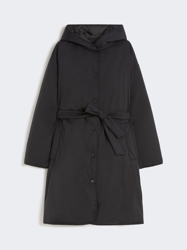 Weekend Reversible Robe Coat in Water-Repellent Twill Black